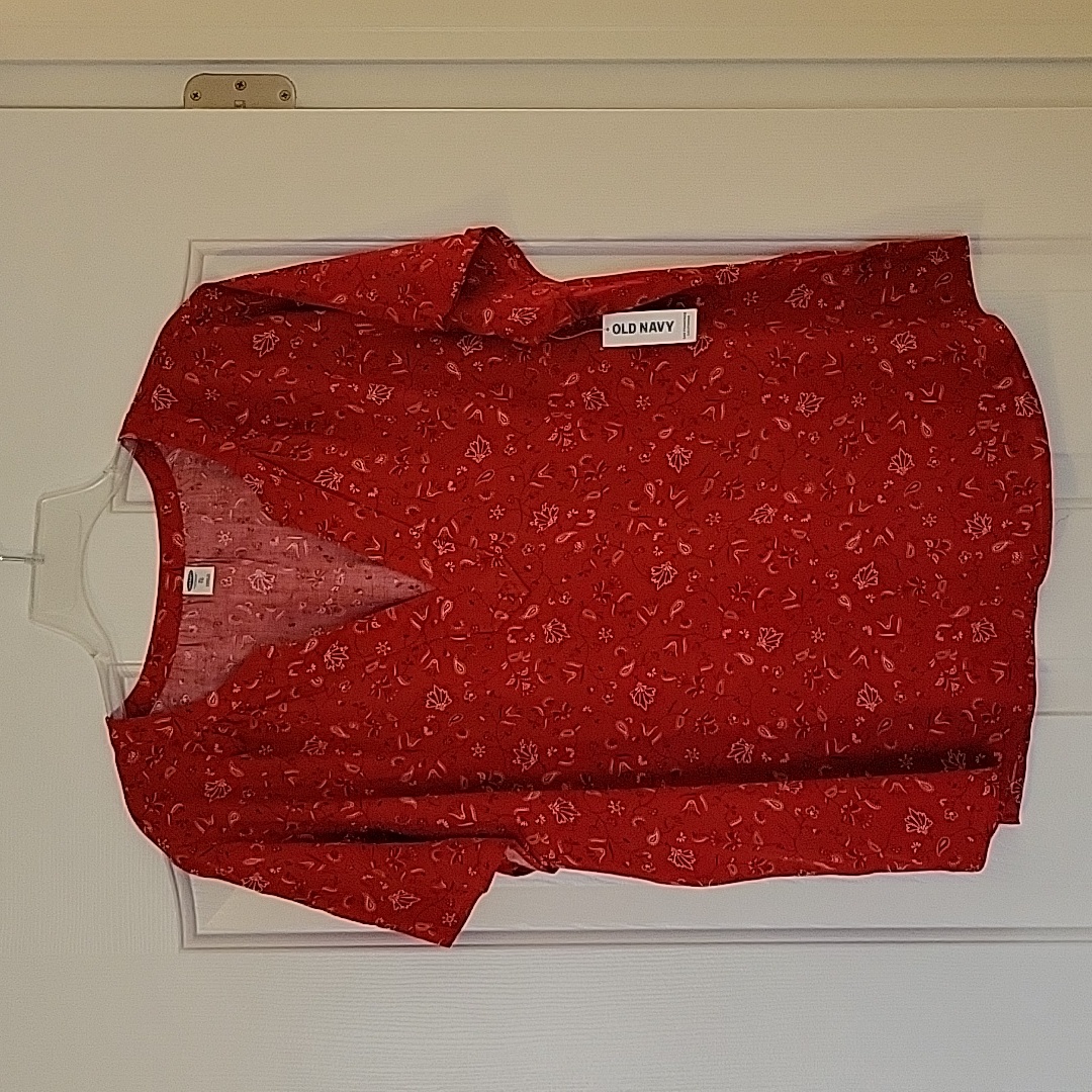 Red Patterned Blouse